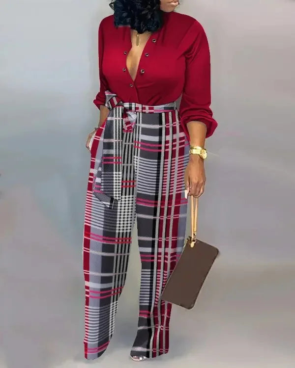 Jump Suits for Women Loose Plus Size Printed Long Sleeve Jumpsuit Women