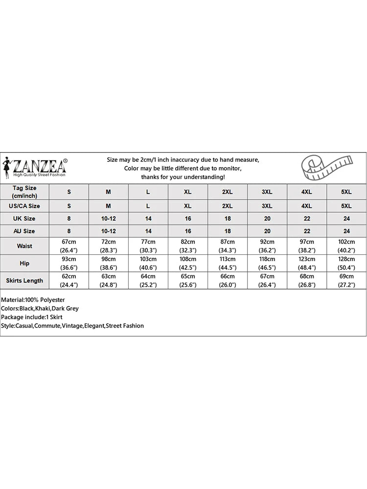 ZANZEA Vintage Bodycon Skirt Women Autumn High Waist Faldas Fashion OL Knee Length Skirts Casual Split Hem Office Work Jupes