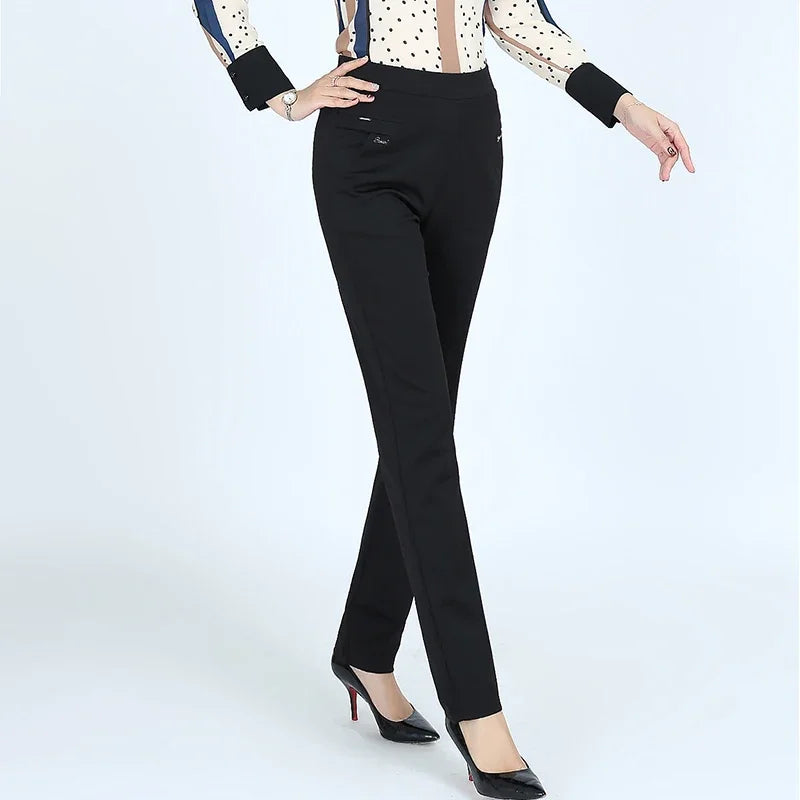 Plus Size Women's Pants Fashion Solid color Skinny high waist elastic