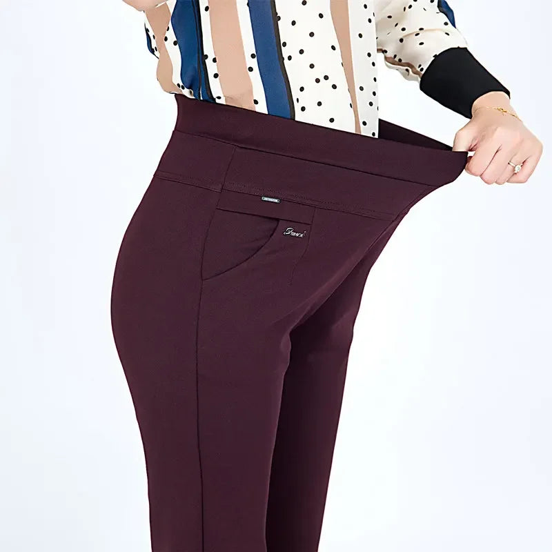 Plus Size Women's Pants Fashion Solid color Skinny high waist elastic
