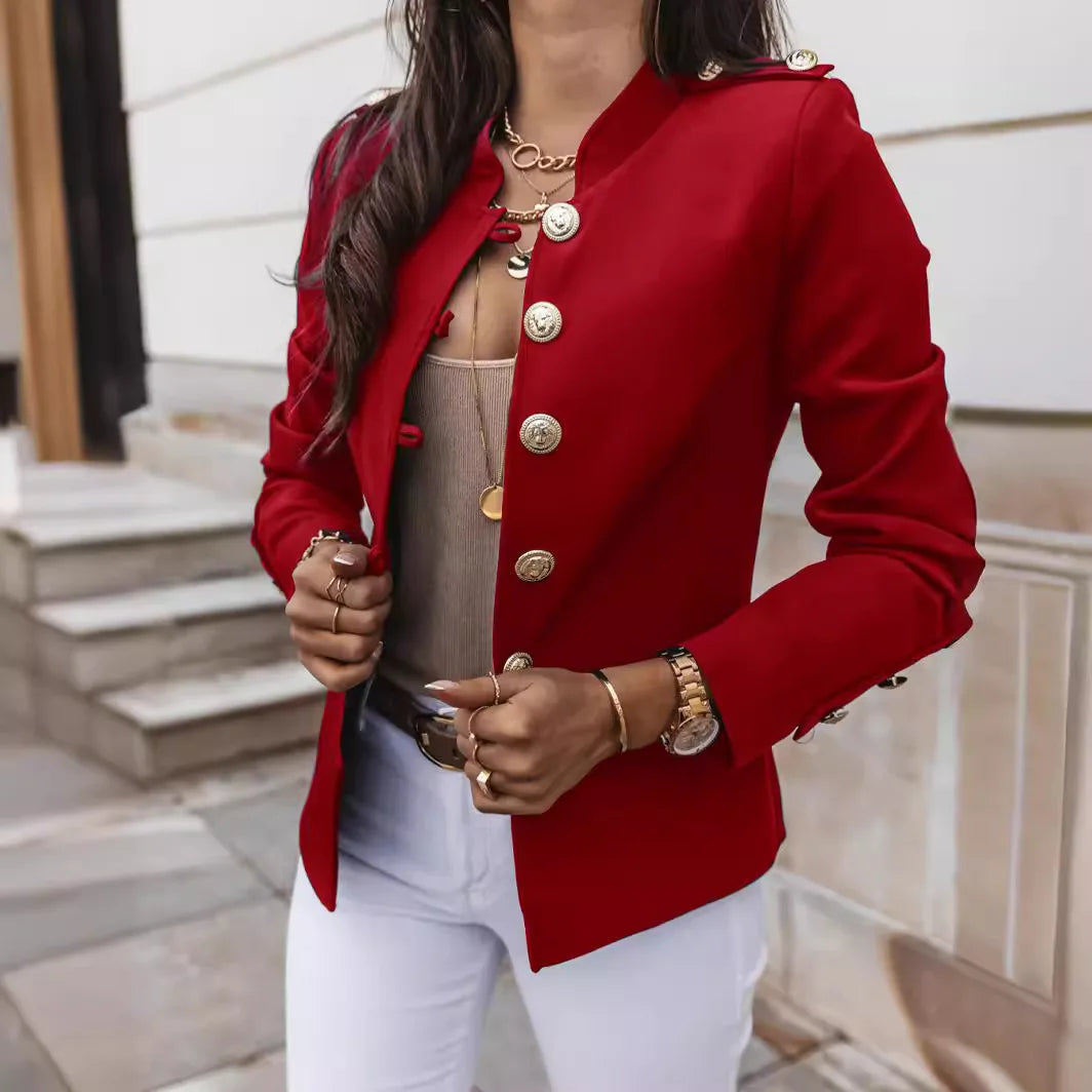 Women's Blazers Long-sleeved Suit Tops Fashion Slim Buttons Casual blazer Street Office Coats for Female
