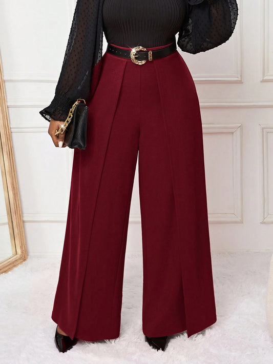 Plus Size Women's office pants Women's Pants with Pocket Wide Leg Pants 0-4XL