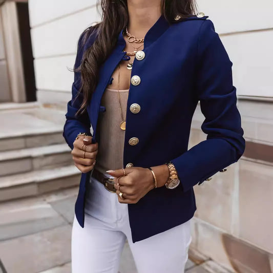Women's Blazers Long-sleeved Suit Tops Fashion Slim Buttons Casual blazer Street Office Coats for Female