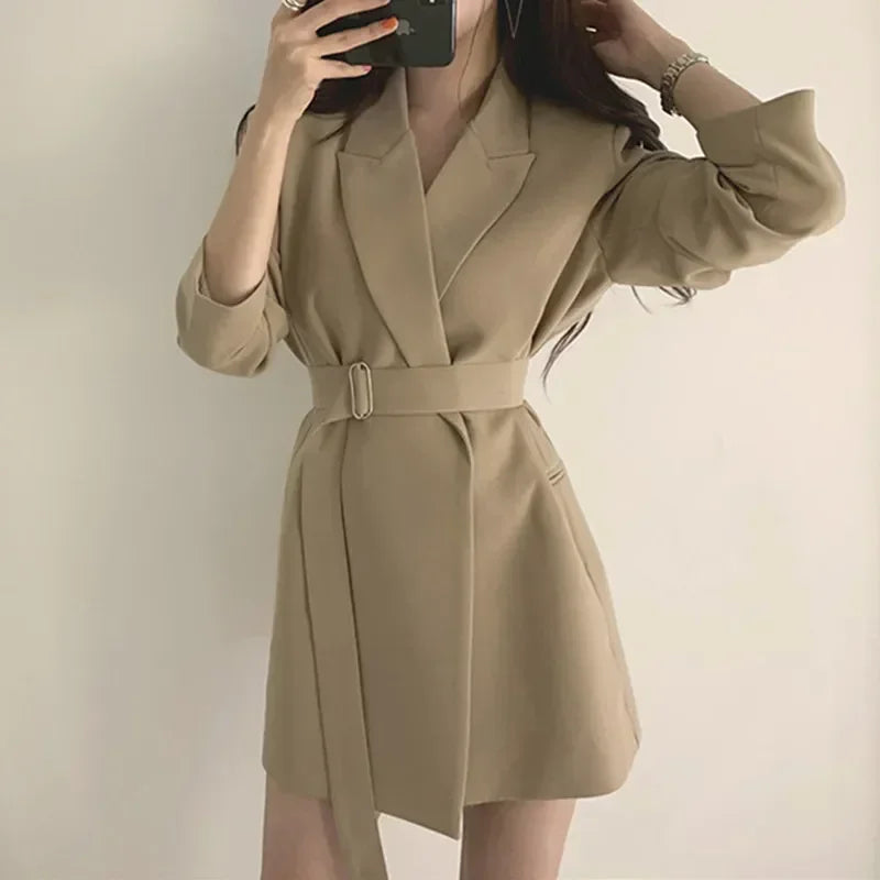 Women's Blazers New in Outer wears New in Casual Temperament High Quality Jacket Ladies Tops White Official Blazer Women